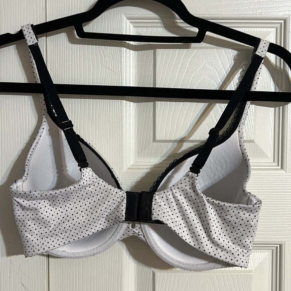VICTORIA'S SECRET Body by Victoria Perfect Coverage 32DD White Black Polka Dot - Picture 4 of 8